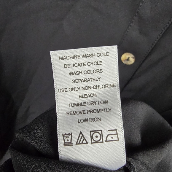 ROAMANS Sheer Button-Up Tunic Blouse Black  Womens Plus Size 24W Business Casual - Picture 6 of 14